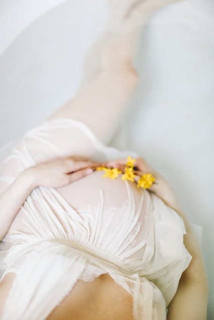 Floral maternity portraits on film