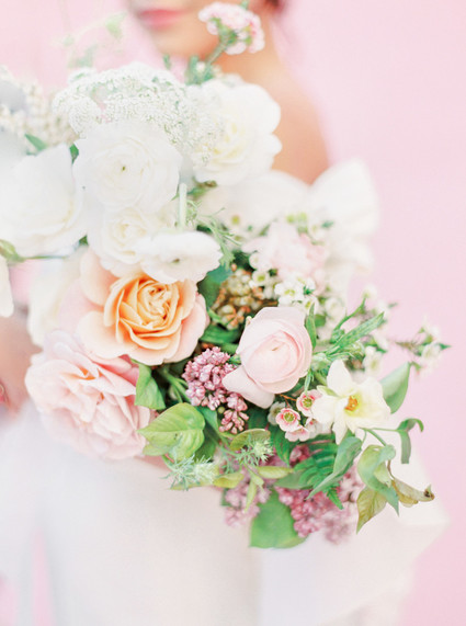 Modern feminine ALL PINK bridal editorial on 100 Layer Cake