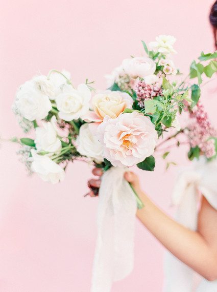 Modern feminine ALL PINK bridal editorial on 100 Layer Cake