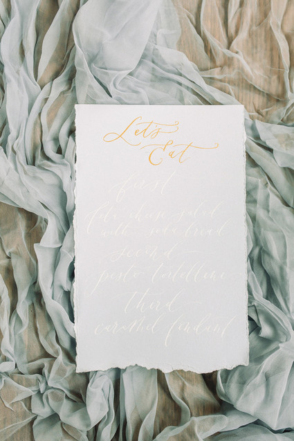 Calligraphy wedding menu