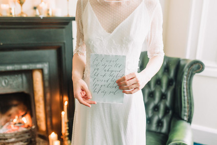 Calligraphy wedding menu