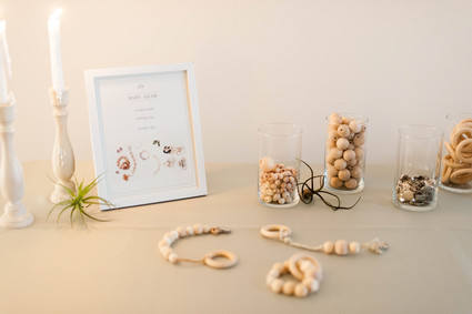 Gender neutral baby shower with DIY wood teether project