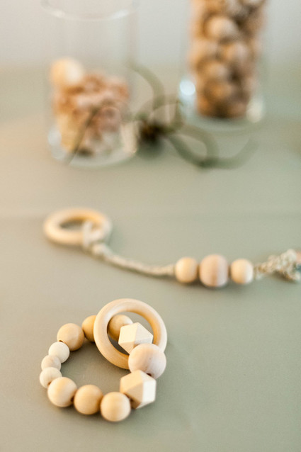 Gender neutral baby shower with DIY wood teether project