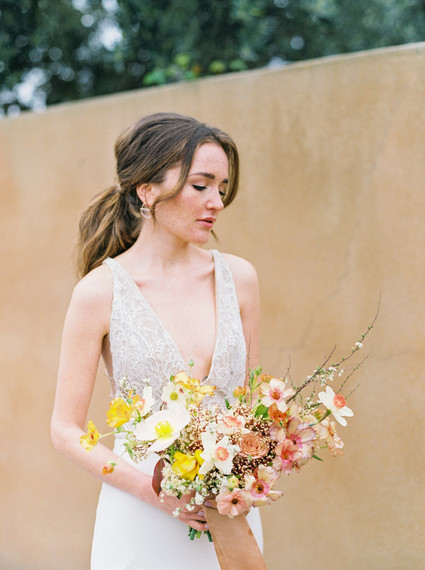 On trend now, a tamarind and pink wedding editorial in Sonoma CA