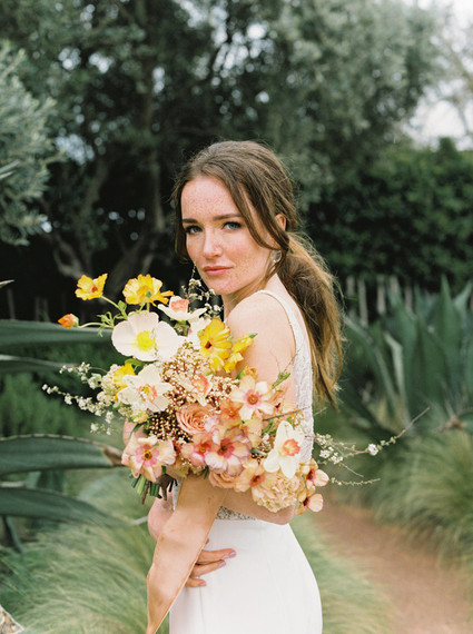 On trend now, a tamarind and pink wedding editorial in Sonoma CA