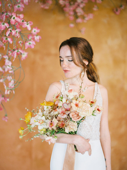 On trend now, a tamarind and pink wedding editorial in Sonoma CA