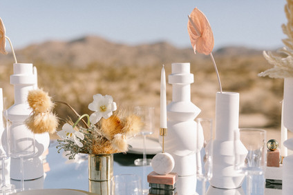 Modern minimalist earth tone wedding in the desert