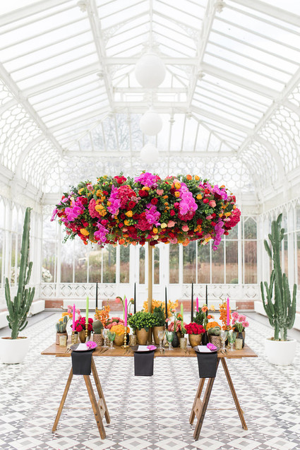 Bright colorful Frida Kahlo inspired wedding editorial