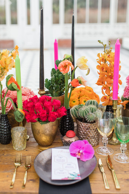 Bright colorful Frida Kahlo inspired wedding editorial