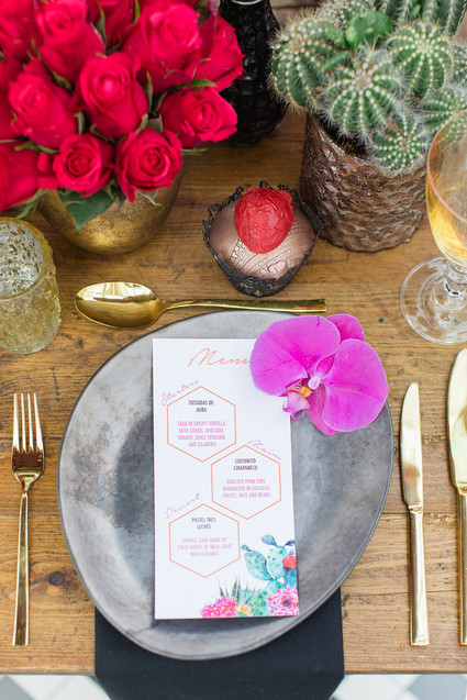Bright colorful Frida Kahlo inspired wedding editorial