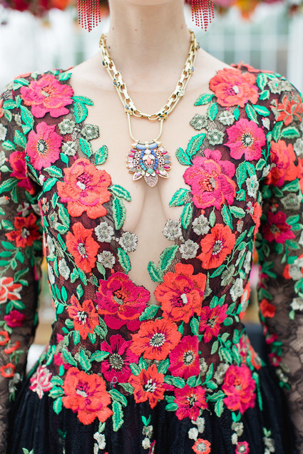 Bright colorful Frida Kahlo inspired wedding editorial