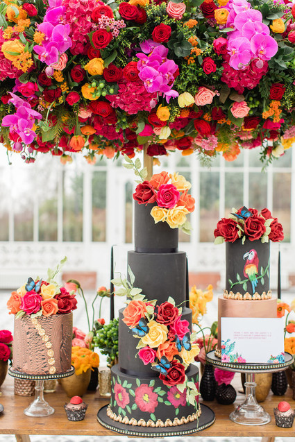 Bright colorful Frida Kahlo inspired wedding editorial