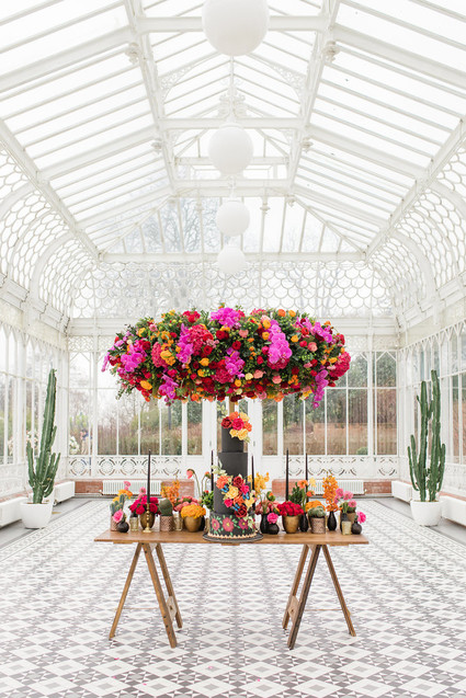 Bright colorful Frida Kahlo inspired wedding editorial