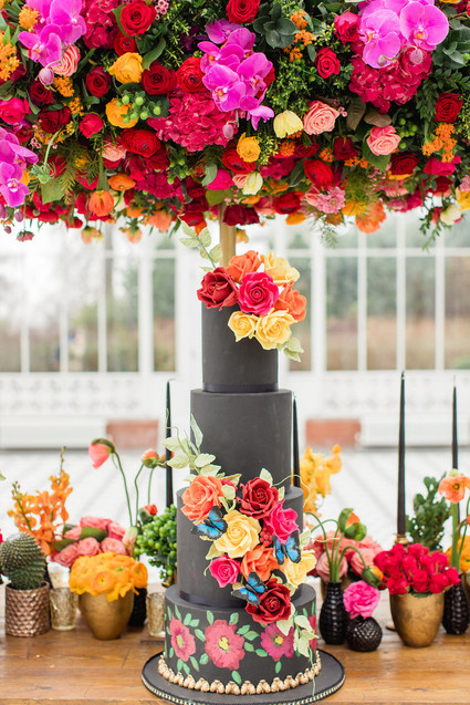 Bright colorful Frida Kahlo inspired wedding editorial