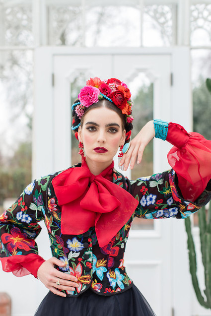 Bright colorful Frida Kahlo inspired wedding editorial