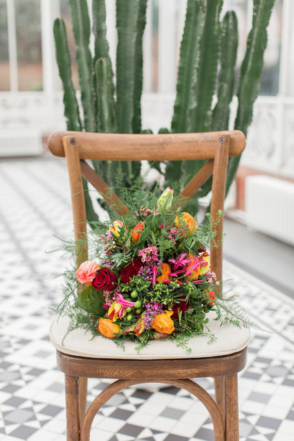 Bright colorful Frida Kahlo inspired wedding editorial