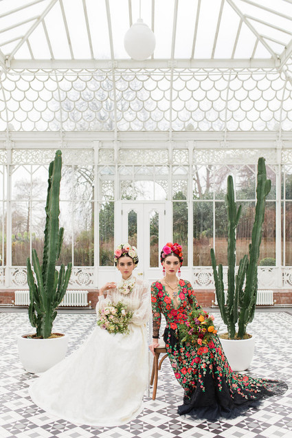 Bright colorful Frida Kahlo inspired wedding editorial