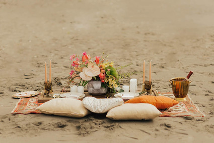Tropical beach boho vow renewal in Olympic National Park