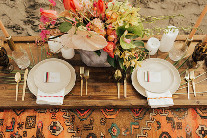 Tropical beach boho vow renewal in Olympic National Park