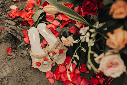 Tropical beach boho vow renewal in Olympic National Park