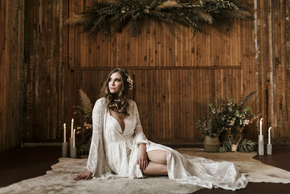 Romantic urban same sex wedding ideas with blush tones