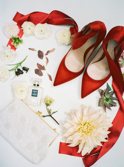 Red bridal shoes