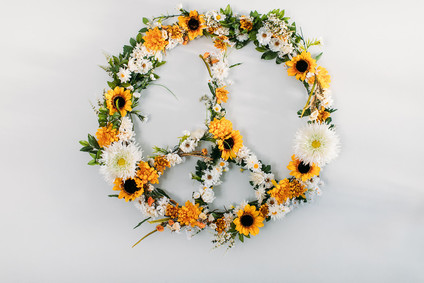 DIY faux flower peace sign