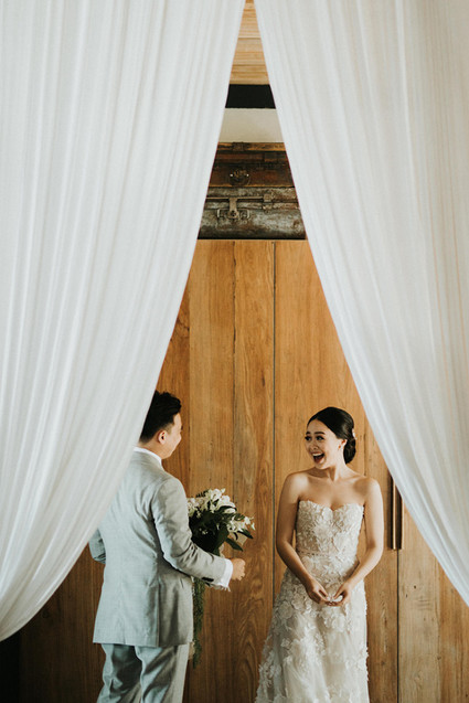 Elegant, romantic white + green wedding at Khayangan Estate in Bali