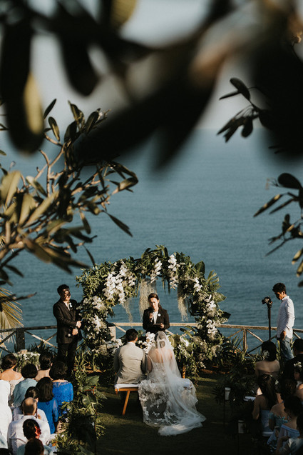 Elegant, romantic white + green wedding at Khayangan Estate in Bali
