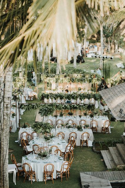 Elegant, romantic white + green wedding at Khayangan Estate in Bali