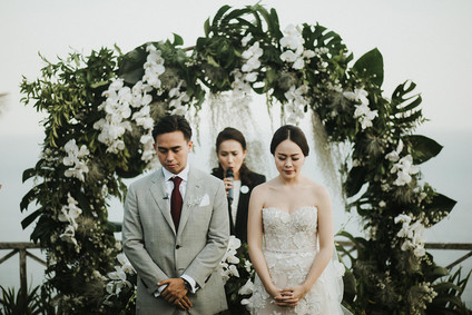 Elegant, romantic white + green wedding at Khayangan Estate in Bali
