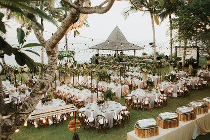 Elegant, romantic white + green wedding at Khayangan Estate in Bali