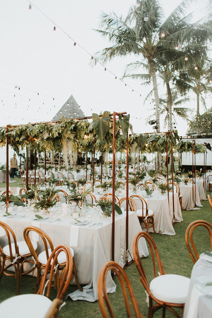 Elegant, romantic white + green wedding at Khayangan Estate in Bali