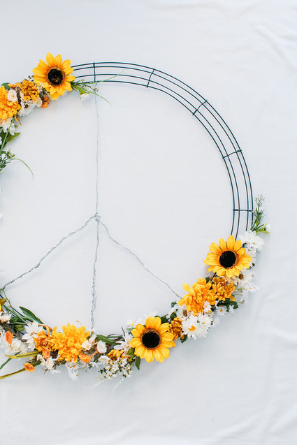 DIY peace sign wreath