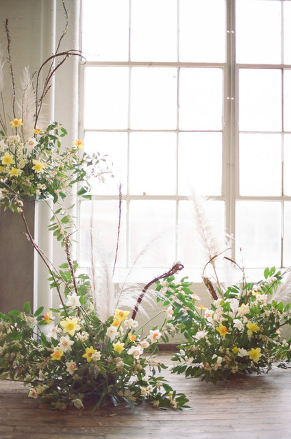Blush + yellow wedding inspired by daffodils