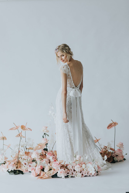 Ethereal modern bridal inspiration with tropical pink details