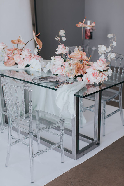 Ethereal modern bridal inspiration with tropical pink details