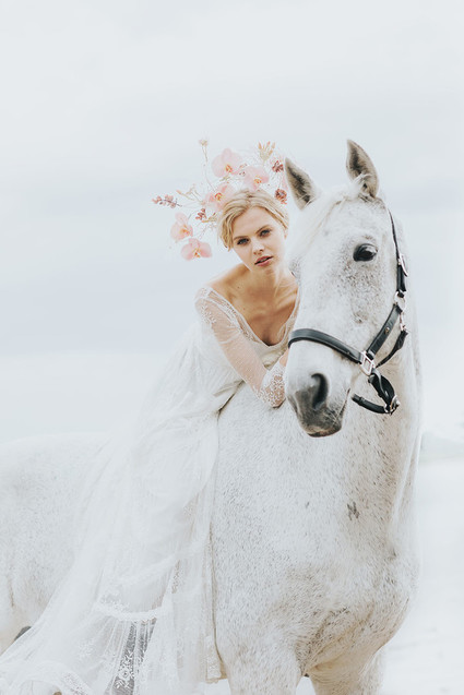 Ethereal modern bridal inspiration with tropical pink details