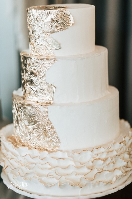 Gold wedding cake