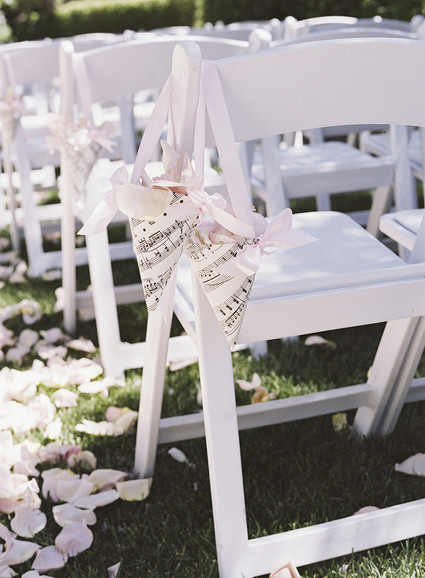 Whimsical pink and blue music-inspired wedding at Allied Arts Guild in Menlo Park