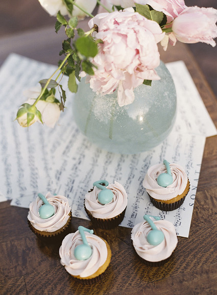 Whimsical pink and blue music-inspired wedding at Allied Arts Guild in Menlo Park