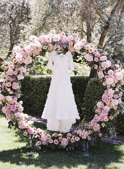 Whimsical pink and blue music-inspired wedding at Allied Arts Guild in Menlo Park