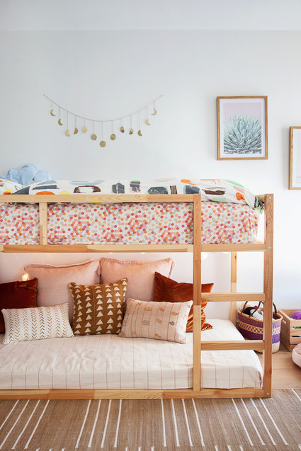 Modern earth tone girl's room from Veneer Designs