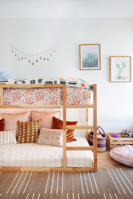 Modern earth tone girl's room from Veneer Designs