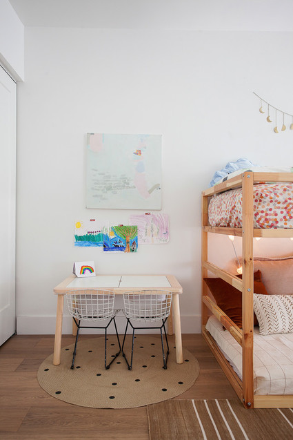 Modern earth tone girl's room from Veneer Designs