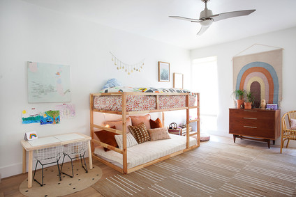 Modern earth tone girl's room from Veneer Designs