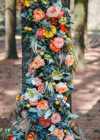 Whimsical woodland floral wedding inspiration with macrame details