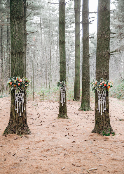 Whimsical woodland floral wedding inspiration with macrame details