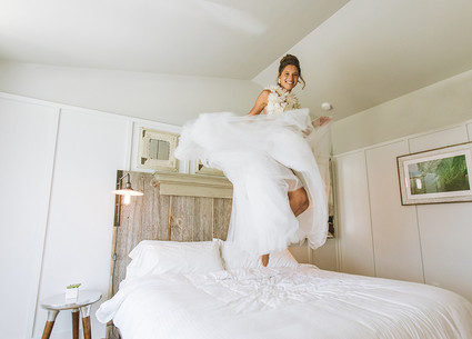 Surf inspired beach wedding in Montauk with the world's cutest dress