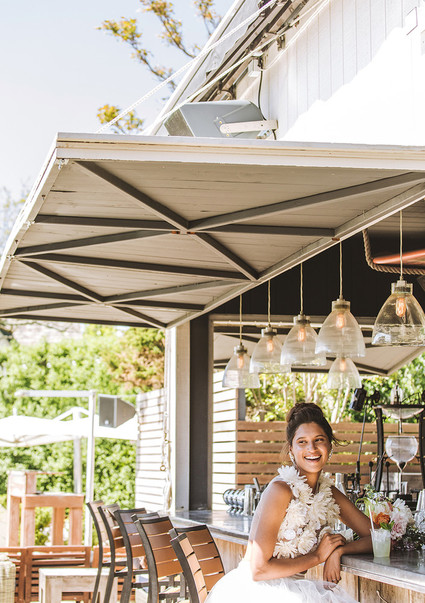 Surf inspired beach wedding in Montauk with the world's cutest dress